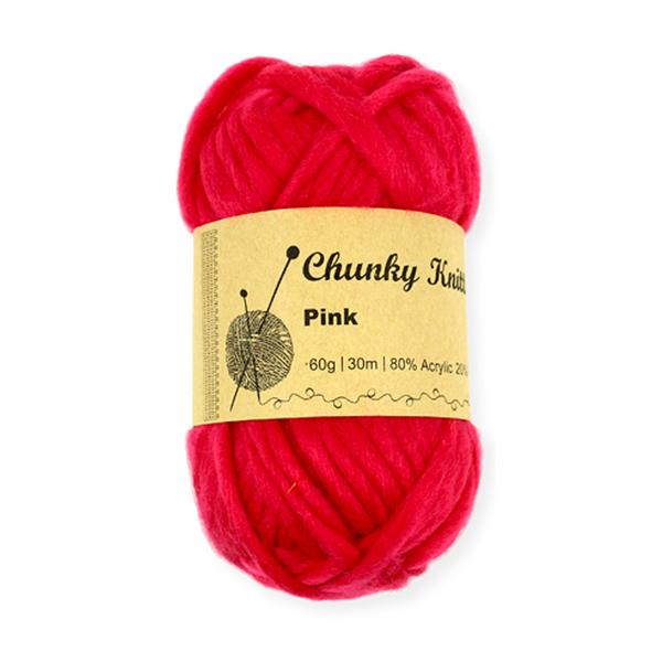 Chunky Knit Yarn 60gm 30mtr Pink